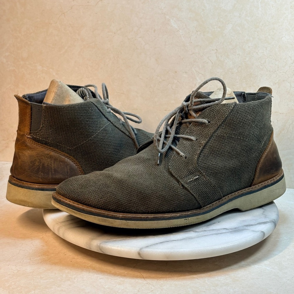 Nunn Bush Men's Barklay Chukka Boots Dark Green Suede‎ Leather Lace Up Size 11M
